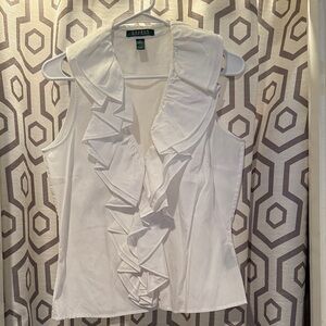 Ralph Lauren Cream Ruffled Blouse